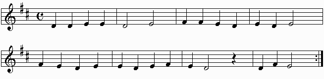 sight reading in D major (staff)